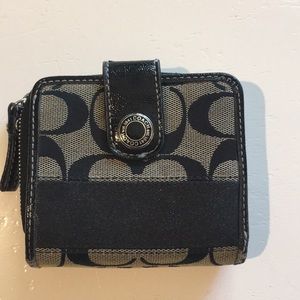 Coach monogram wallet black & tan